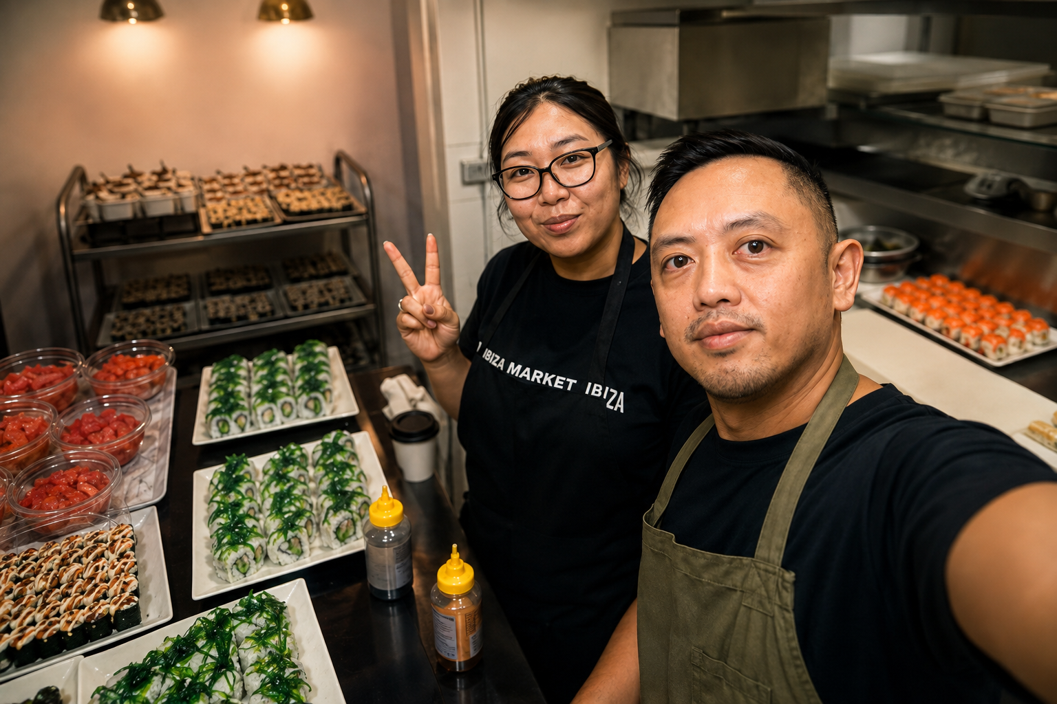 Portrait of Lau and Madel in the kitchen